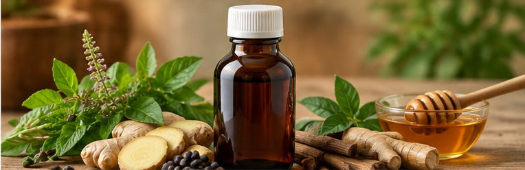 Herbal cough syrup with traditional herbs