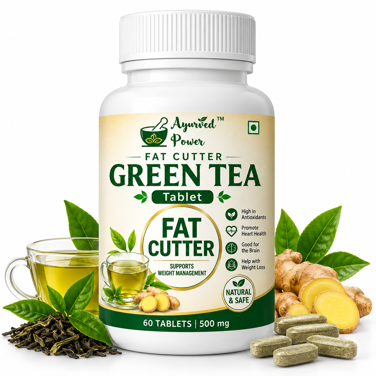 Green Tea Herbal Tablet by Ayurved Power