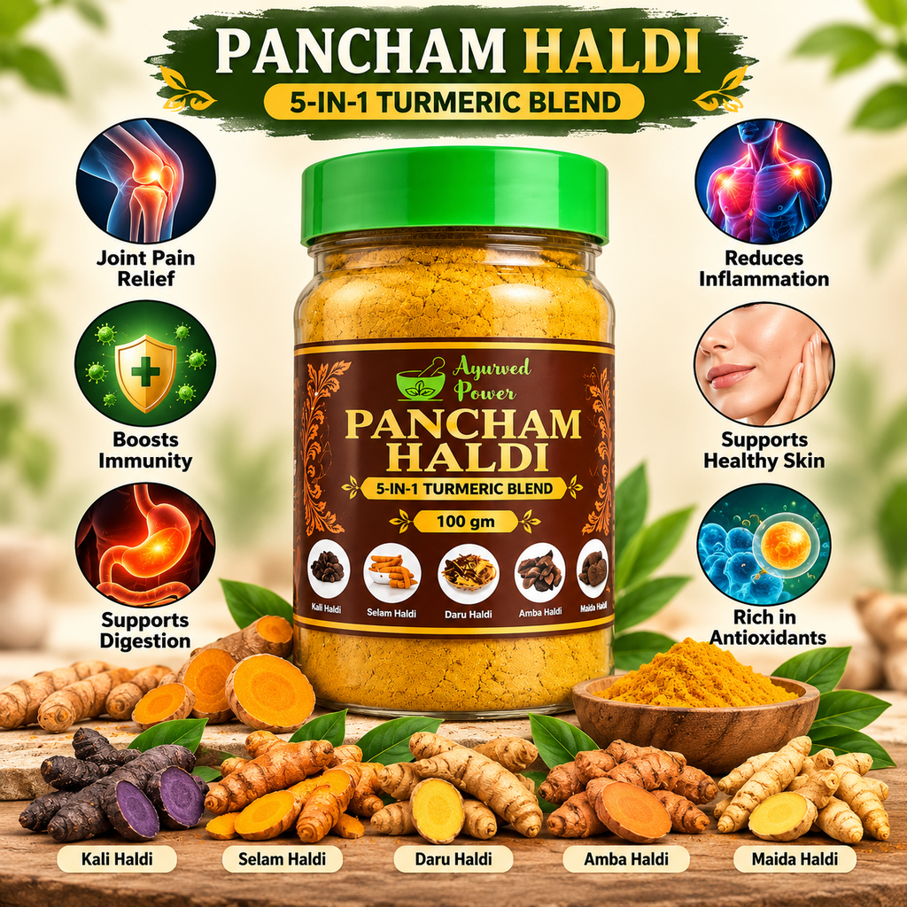 Pancham Haldi 5-in-1 blend – Kali Haldi, Selam Haldi, Daru Haldi, Amba Haldi aur Maida Haldi