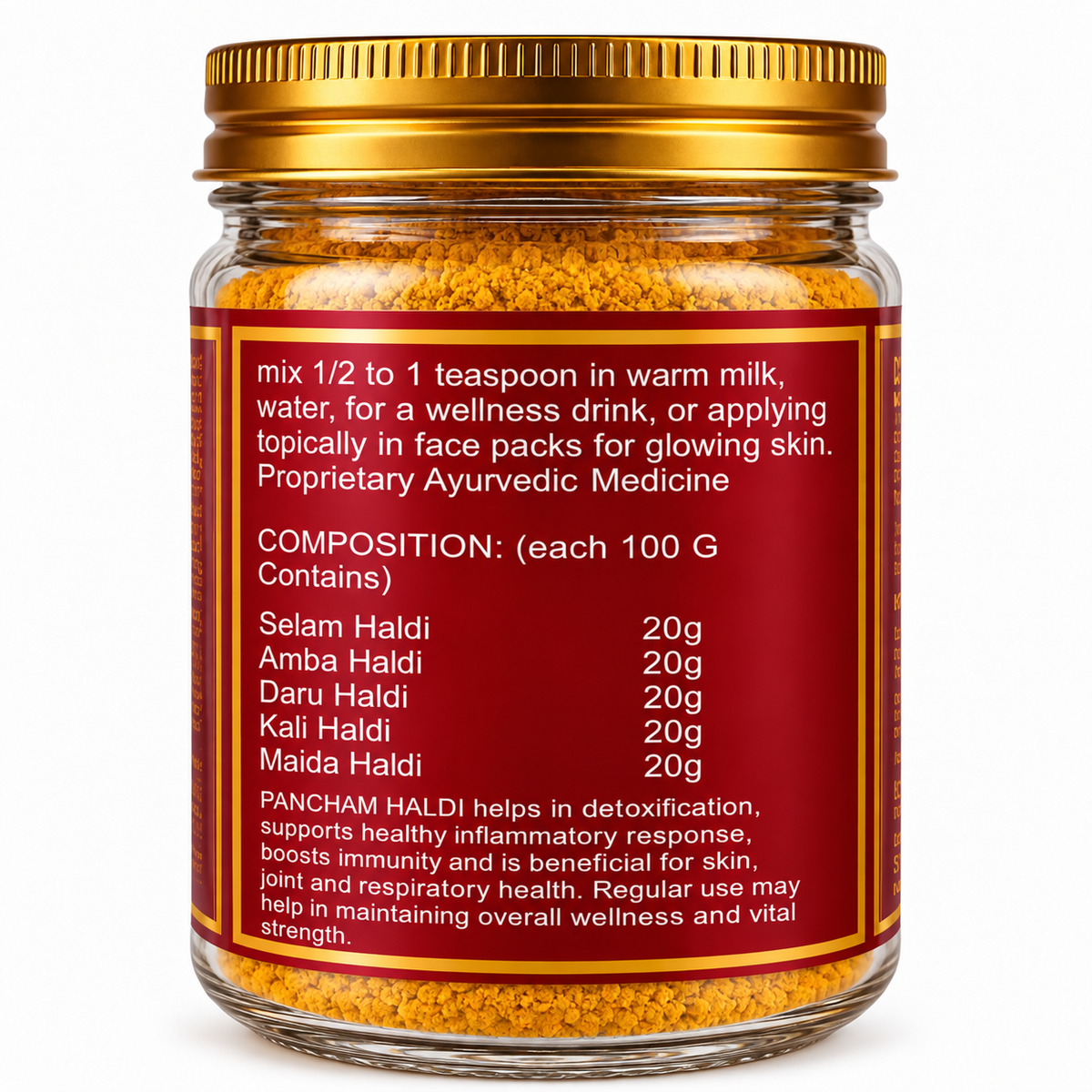 Pancham Haldi 100 g – Blend of 5 Ayurvedic Haldi incl. Kali, Selam, Daru & Amba Haldi