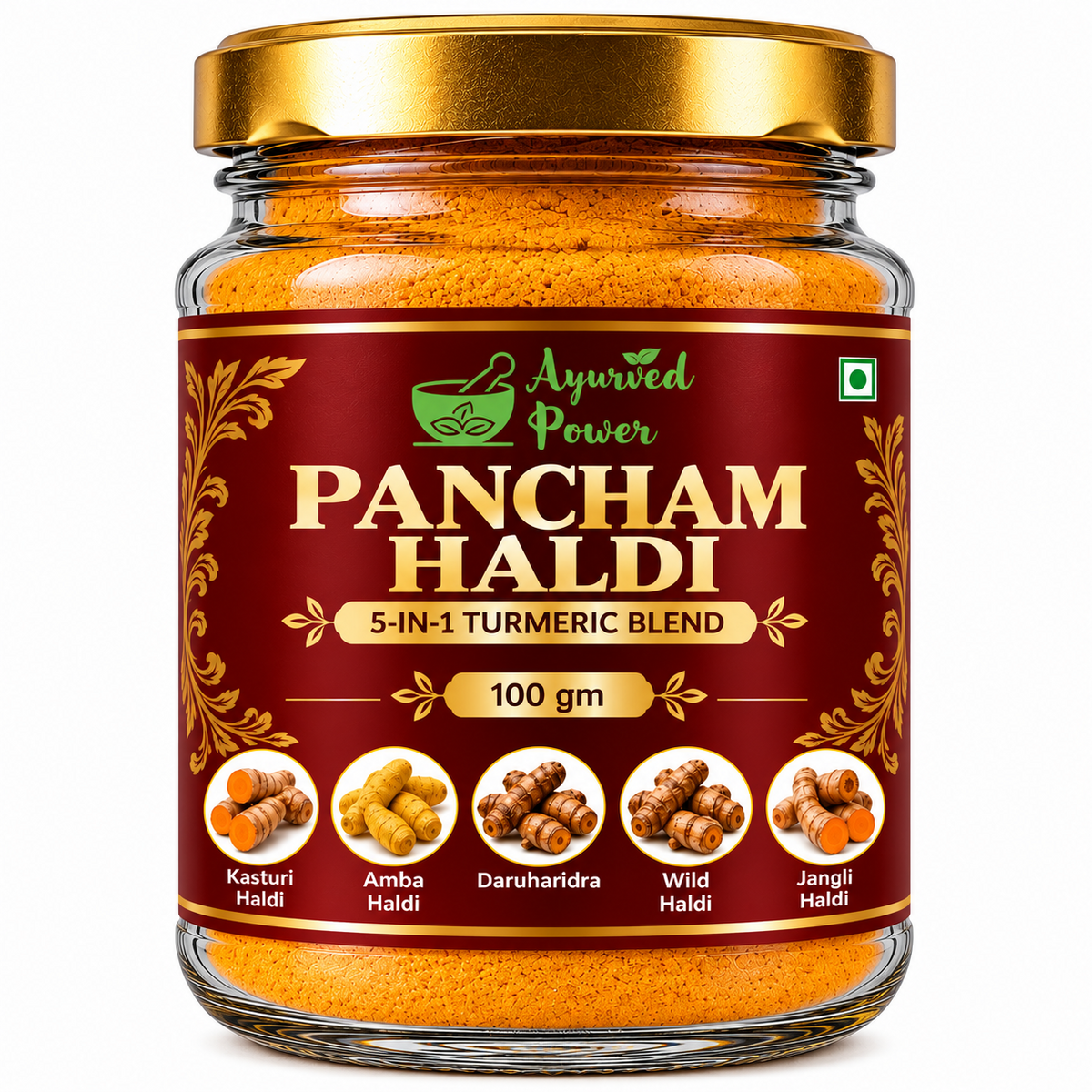 Pancham Haldi 100g front product jar